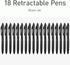 Pentonic BR-T Retractable Ballpoint Pens, 18 Count, 0.7 mm Fine Point, Black Ink for Journaling & Office