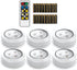 Brilliant Evolution Stick On Push Lights - 6 Pack Remote Controlled LED