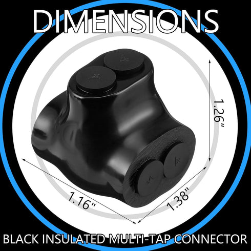 Insulated Wire Connectors Multi Splice Connector Dual Entry Electrical Power Connector Black Cable Connectors (5 Pcs)