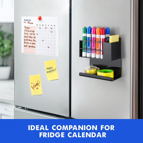 Black Magnetic Dry Erase Marker Holder for Whiteboard, Acrylic Magnet Pen Holder Wall Mount, Black Magnetic Pencil