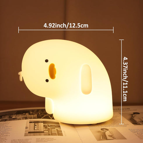 Attivolife Duck Night Light, Silicone Why Duck Lamp, Silica Gel Nursery Bedside Lamp with Dimmable Rechargeable, Best Decor for Bedroom Living Room Study, Creative Gift Idea for Baby Kids Friends by Attivolife