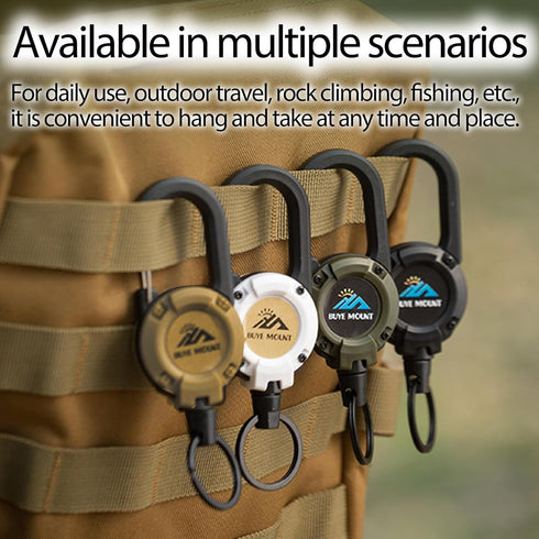 Heavy Duty Retractable Keychain 2-Pack, Upgraded 58cm Stainless Steel Cord, Black Clip ID Holder