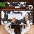 Gaming Mouse Pad XXL Large Desk, Cute Black Cowhide Extended Mousepad with Memory Foam Wrist Rest