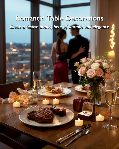 12/24/50/100/150 Pack Decor(12 Pack, Amagic Battery Operated Tea Lights Candles, Fake Tealights Candles, Flameless LED