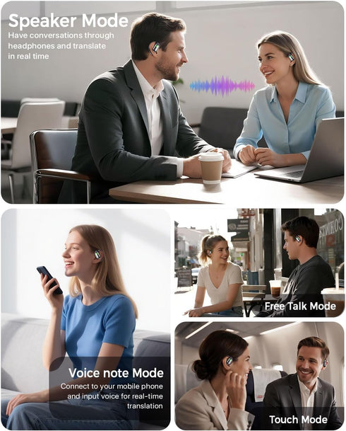 YYBCAN 144+ 5.4 AI Real-Time Translation Earbuds, Language Translator Earbuds Real Time - Audifonos Traductores Ingls
