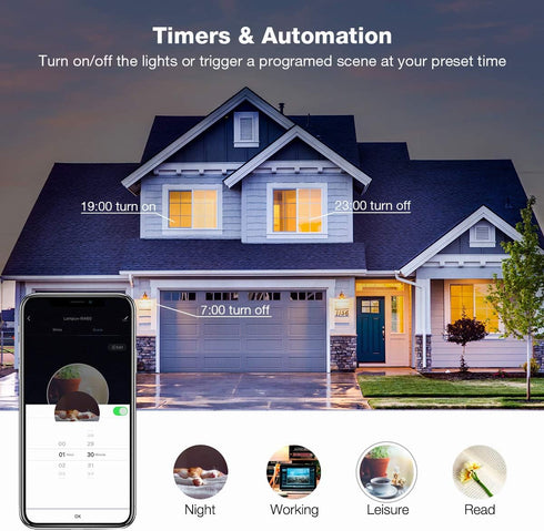 Lighting EVER Smart LED Light Bulbs, 60 Watt Equivalent, Dimmable with App, Warm White 2700K, A19 E26, Alexa & Google