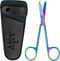 MJW Stainless Steel Suture Stitch Scissors with Multicolor/Rainbow Titanium Coating - Precision Trimming