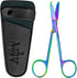 MJW Stainless Steel Suture Stitch Scissors with Multicolor/Rainbow Titanium Coating - Precision Trimming