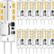 G4 LED Bulb JC Type Bi-Pin Base, 1.5W AC/DC 12V, 10W T3 Halogen Replacement, Warm White 3000K, 10-Pack