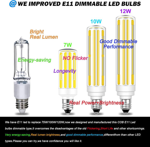 Dimmable JDE11 120V 100W 120W Bulb Equivalent,T4 E11 Bulbs Dimmable,4000K White,12W 1300LM JDE11 Bulbs,2 Packs Updated