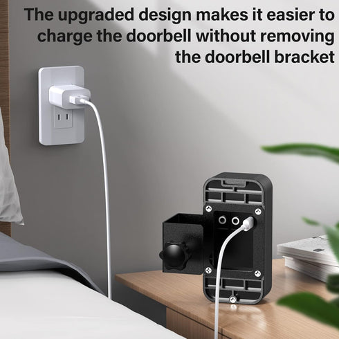 Anti-Theft Video Doorbell Mount, No-Drill Mounting Bracket Accessories for Most Models, Houses, Apartments, Businesses
