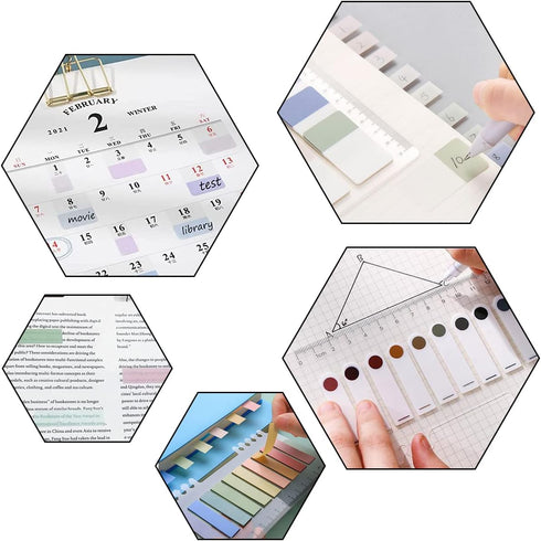 Index Tabs with Ruler, 4 Pack 660 Pieces Sticky Tab, Writable Repositionable Page Markers for Reading and File