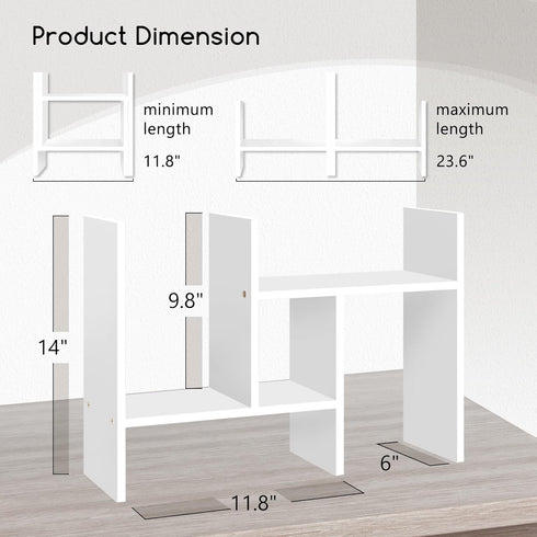 Jerry & Maggie Desktop Organizer Office Storage Rack Adjustable Wood Display Shelf Free Style Double H