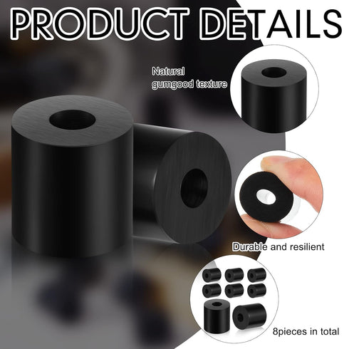 Fabbay Multi Purpose Rubber Spacer, Black Rubber Bushings 3/4 Inch OD x 1/4 Inch ID for Home Accessories