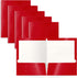 Better Office Products 2 Pocket Glossy Laminated RED Paper Folders, Letter Size, Box of 25 Red Portfolios