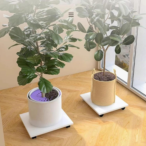 GRIPITHPY Home(11.4"L 13.3"W 2.6"H, Rolling Under Desk Printer Stand with Wheels, White Mobile Movable Printer Shelf