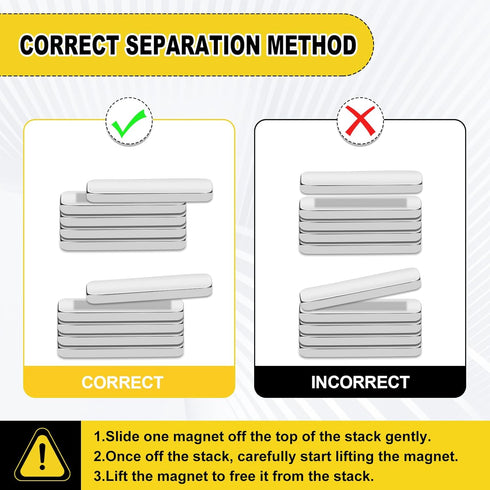 MIKEDE 9 Pcs Waterproof Strong Neodymium Bar Magnets, Rare Earth Heavy Duty for Tool Room