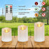 Haown 3D Set 3 Outdoor Flameless Candles, Patented Dual-LED, of Slanted Resin Pillars with Remote, Crisp White