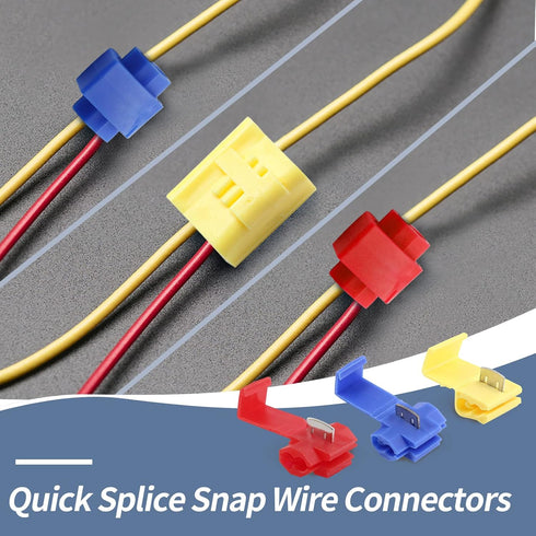 60 Pcs Solderless Quick Splice Snap Wire Connectors, Insulated Electrical Splice for 12-10 AWG and 18-14 AWG