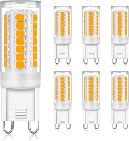 YUIIP G9 LED Light Bulb 4W Equivalent 40W Halogen, Warm White 3000K, 400LM, AC 120V, Non Dimmable (6 Pack)