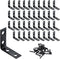 HOME MASTER HARDWARE 40pcs L Bracket Corner Brace Sets, Stainless Steel Right Angle Bracket for Shelves with Screws,