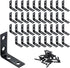 HOME MASTER HARDWARE 40pcs L Bracket Corner Brace Sets, Stainless Steel Right Angle Bracket for Shelves with Screws,