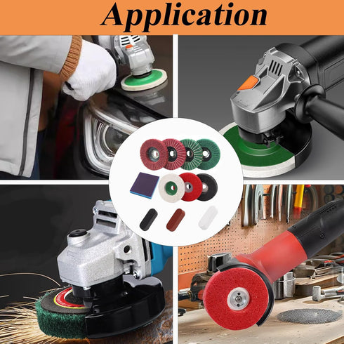 18Pcs 4 Inch 14Pcs Wheel,3Pcs Buffering Wheels Polishing Kit with Compound for Angle Grinder,Includes Nylon Fiber Flap