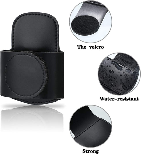Handmade Artificial Leather Stethoscope Holder with Clip to Protect from Neck Carrying or Loss (Black, 1 Piece)