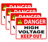 Danger High Voltage Sign, Keep Out Sign 10x14 Aluminum Durable/Weatherproof for Outdoor Use (4 Pack)