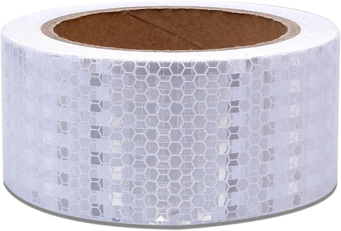 AISEY 2" X 30ft Reflective Tape, White Outdoor High Vis Safety Tape, Waterproof