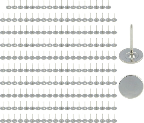 200Pcs Flat Head Upholstery Tacks - Home Furniture Decor Tack Upholstery Nails, Silver (11mmx17mm)