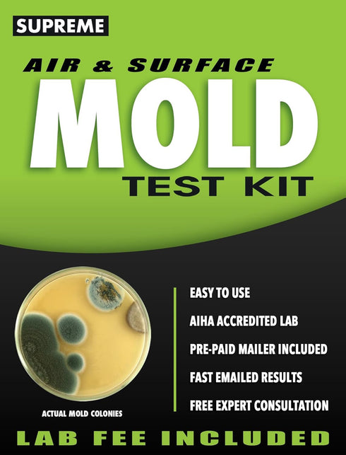 Supreme DIY Mold Test Kit for Home Air Quality, Air and Surface Testing, Pre-Paid Return Mailer, Expert Consultation