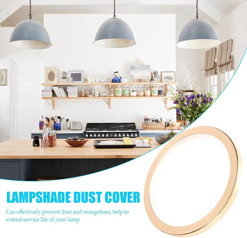 Kisangel Dustproof Lampshade Cover with Shiny Iron Ring Ceiling Lamp Shade Protector Dust for Chandelier and Lamp Decor