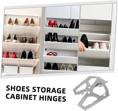 PRETYZOOM Shoe Cabinet Hinge Stainless Steel Tipping Frame for Hinged Shoe Rack Space Saving Flip Cabinet Mechanism