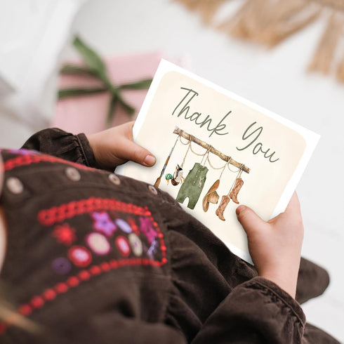 50 Pack FYSUIMU Baby Shower Thank You Cards Green Baby Cloth Mallard Duck Note Cards with Envelopes Stickers Boxed
