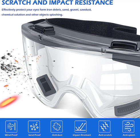6 Pack Safety Goggles, ANSI Z87.1 Anti-Fog Protective Glasses for Men Women Eye Protection