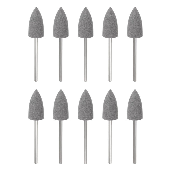 10pcs Rubber Polishing Bit Silicone Buffing Wheels, 120 Grit 10mm Dia Mounted Grinding Head