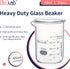 Heavy Duty Glass Beaker Set, Thick-Walled 3.3 Borosilicate Glass Beakers, with Double Scale Printed Graduation, 10pcs of Vol.50ml, HBKG50B10 by Okulab