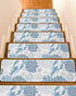 BOHOOSKYLAR Blue Lobster Stair Treads Ocean Starfish Navy Coral Shell Marine Life Indoor