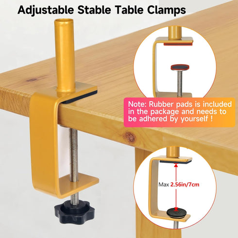 47"-98" 30"-43" Over The Table Rod Stand with Clamps Adjustable Length Height Gold Table Arch Stand Hanging