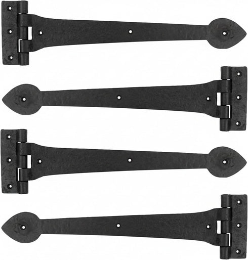 2 Pack 15 Inch Heavy-Duty T-Shape Strap Hinge with Screw Black Powder