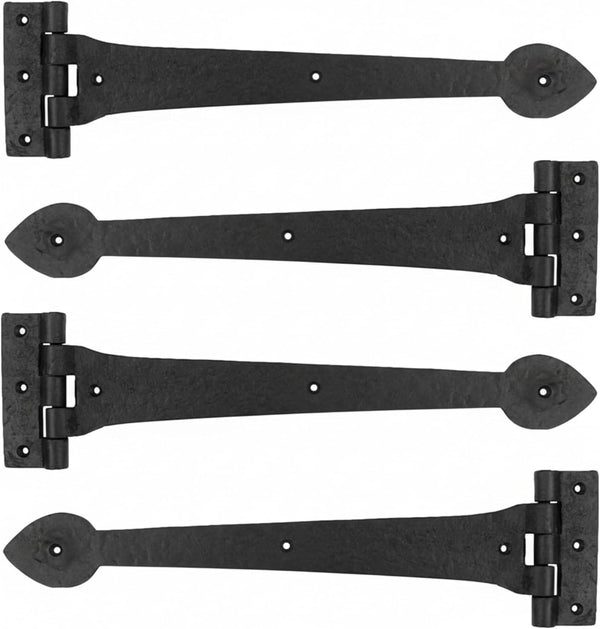 2 Pack 15 Inch Heavy-Duty T-Shape Strap Hinge with Screw Black Powder