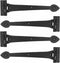 2 Pack 15 Inch Heavy-Duty T-Shape Strap Hinge with Screw Black Powder