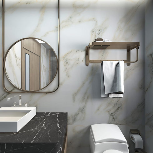 White Marble Peel and Stick Wallpaper - 16" 118" Granite Contact Paper, Self Adhesive Waterproof for Furniture