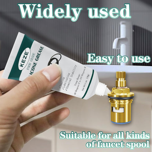 Waterproof Food Grade Silicone Lubricant Plumbers Grease for Valve Sealant and Faucet O Rings, 1 oz 1-Pack