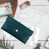 Cash Envelope Wallet, Dark Blue PU Leather with 4 PCS Cash Dividers and 2 Sheets Cash Envelope Tab Stickers
