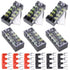 Hilitchi 12pcs 600V 15A 4 Position Double Row Screw Terminal Strip and 400V 10A Red/Black Pre Insulated Barrier Strip