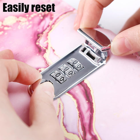 Koogel Diary with Lock, A5 PU Leather Journal with 120 Sheets, Password Locked Travel Notebook with Pen