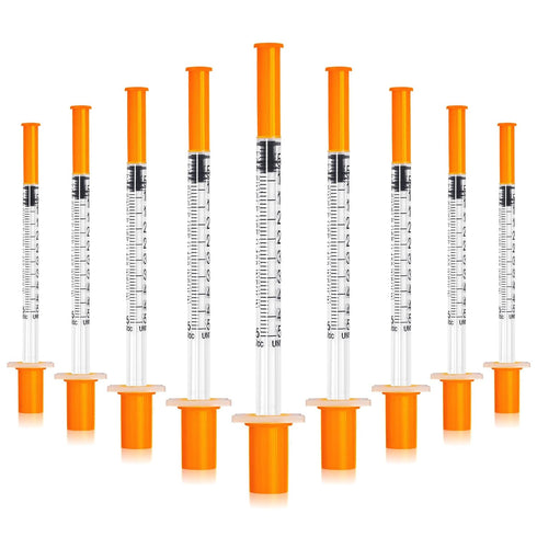 CAILOS 0.5ml 30 Gauge Syringes, 0.5cc Disposable Lab Supplies for Refilling or Dispensing, Pack of 20