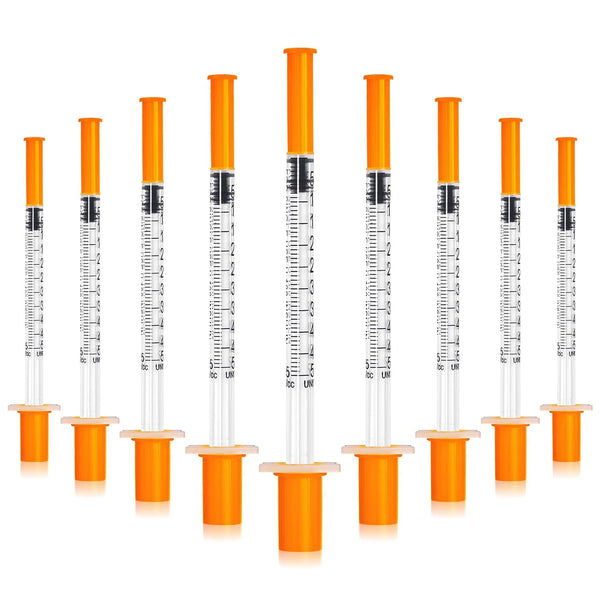 CAILOS 0.5ml 30 Gauge Syringes, 0.5cc Disposable Lab Supplies for Refilling or Dispensing, Pack of 20